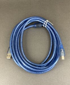 USB2.0 A公轉 mini 公傳輸線 300CM 透明藍色