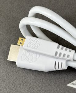 樹莓派原廠micro HDMI to HDMI訊號線，1 m，白色，適用於Raspberry Pi 4/5