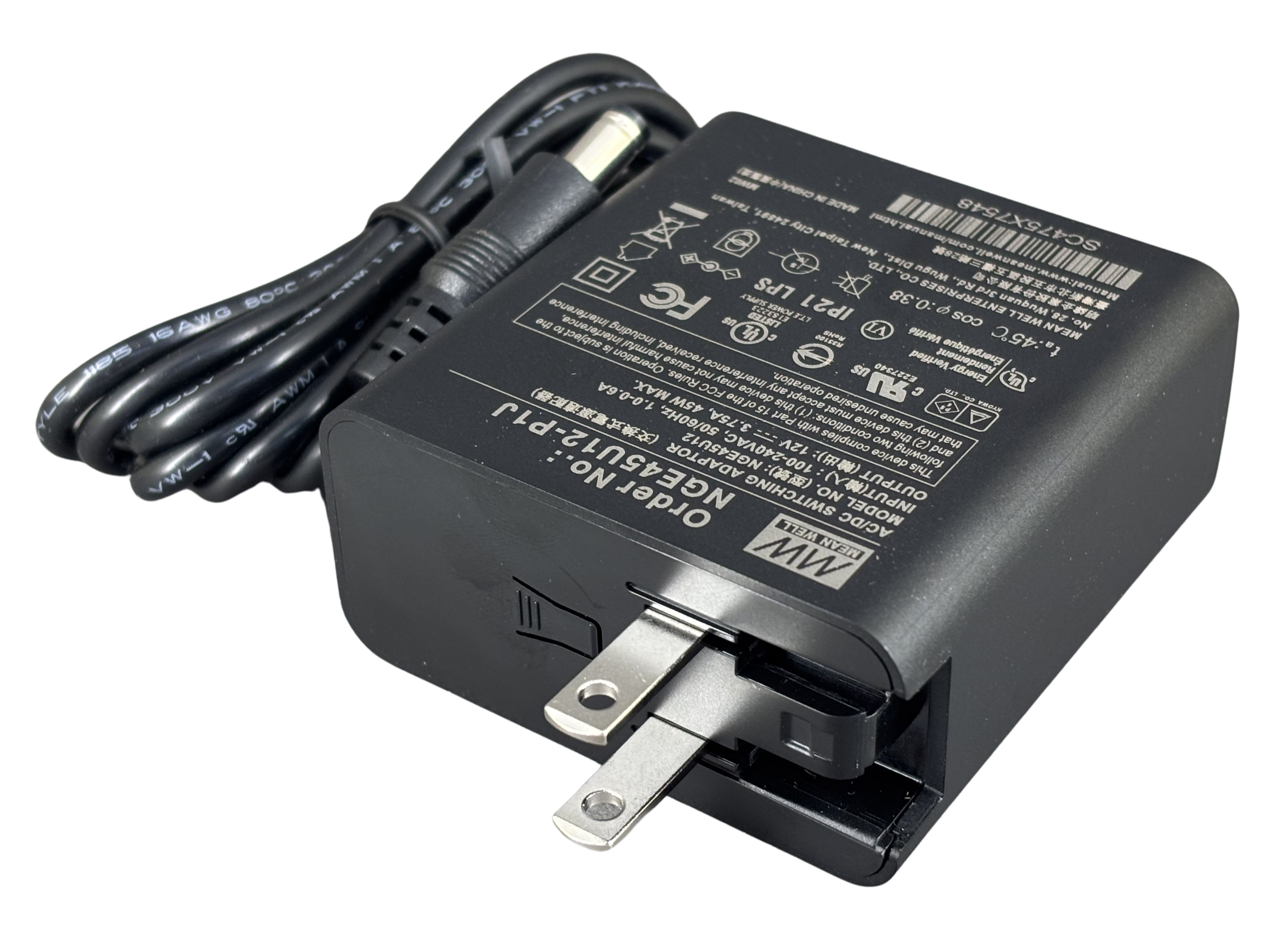 明緯12V3.75A 45W直流變壓器 NGE45U12-P1J